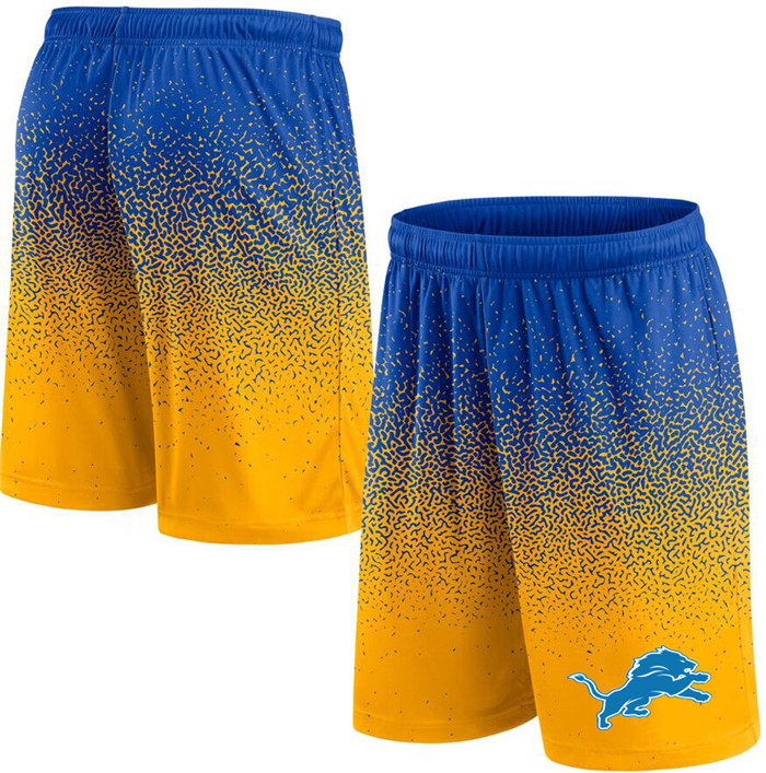 Men's Royal/Yellow Detroit Lions Ombre Shorts